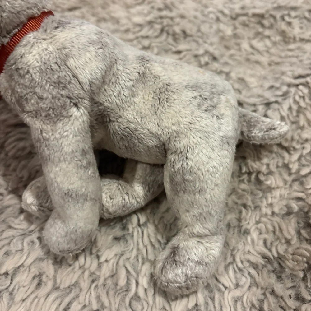 Ty Beanie Babies Tricks Dog‎ Unisex OS Grey Good 2000 Retired Plush Toy Ribbon